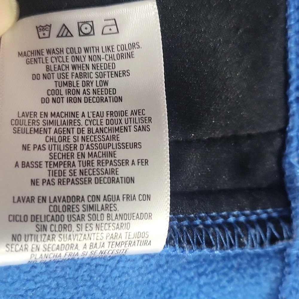 SPYDER Blue Black Full Zip Fleece Line Hooded Jacket